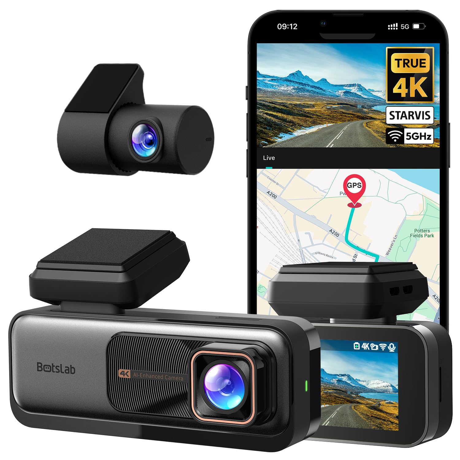 Avis BOTSLAB 4K Dashcam Voiture Avant Arrière GPS – High-Tech – Guide360