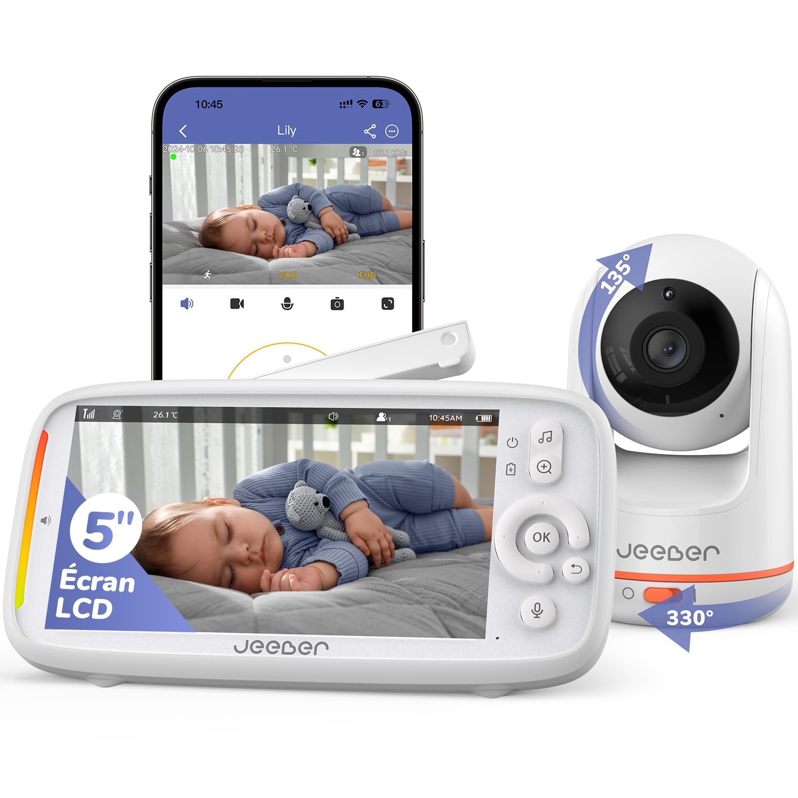 Avis jeeber 2K/3MP Babyphone Camera – High-Tech – Guide360